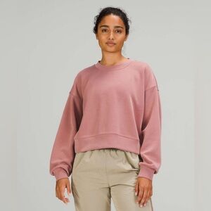 Lululemon Perfectly Oversized Cropped Crew Softstreme Spiced Chai Size 4